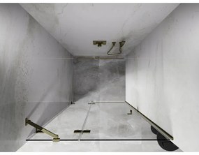 Mexen, Mexen Lunar výklopné sprchové dvere 90 cm, transparentné, zlaté - 834-090-000-50-00-L