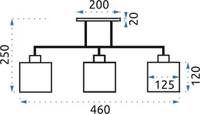 Toolight - Stropné svietidlo GLAMOUR 3xE27 392228, chrómová, OSW-09685