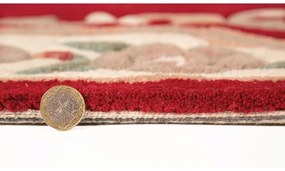Červený vlnený koberec Flair Rugs Aubusson, ⌀ 120 cm