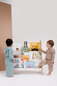 Otvorená montessori knižnica pre deti od 1 roka (biela), 83 x 90 cm