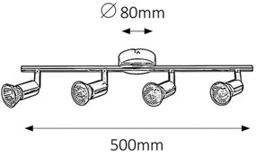 Rabalux 6047 - Bodové svietidlo NORTON 4xGU10/50W/230V
