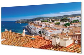 Sklenený obraz Španielsko Mesto hory mora 120x60 cm