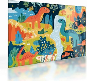Sklenený obraz - Veselí dinosaury (70x50 cm)