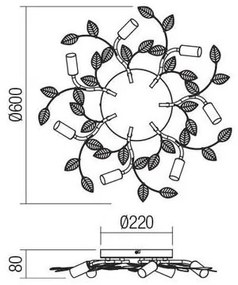 Redo 02-981 - Prisadený luster TIARA 7xE14/28W/230V