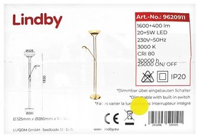 Lindby Lindby - LED Stmievateľná stojacia lampa YVETA LED/20W/230V + LED/5W/230V LW1474
