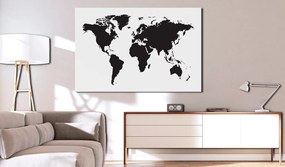 Artgeist Obraz na korku - World Map: Black & White Elegance [Cork Map] Veľkosť: 90x60
