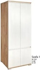 Šatník Rosa 1, korpus trufla/dvere modřín sibiu