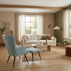 Kreslo ušiak s podnožou ELDORIA PATCHWORK