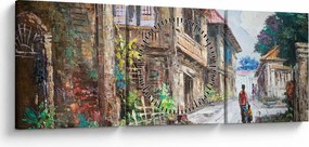 Obraz Filipínske dediny, Ázia (s hodinami) (90x30 cm)