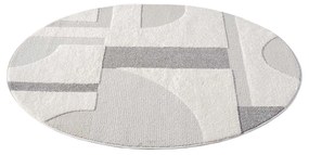 Dekorstudio Moderný okrúhly koberec LOUNGE 9992 - sivý Priemer koberca: 120cm