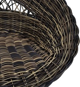 2x Barová stoličkaHWC-G26, polyratan / chróm - hnedá