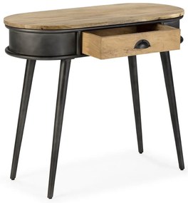 Čierny/v prírodnej farbe konzolový stolík 38x90 cm Delhi – MOME