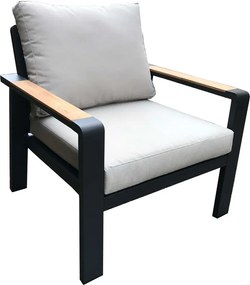 Sivá hliníková záhradná lounge súprava pre 5 Rotterdam – Rojaplast