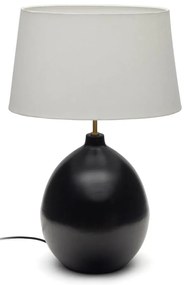 Čierno-biela stolová lampa s textilným tienidlom (výška 72 cm) Foixa – Kave Home