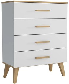 Komoda Dita 4S biela/dub sonoma