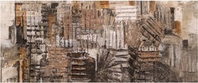 Obraz - Abstrakcia v hnedých tónoch (120x50 cm)