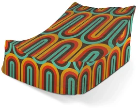 Sablio Sedací vak Lounge Retro vlny - 120 x 100 x 80 cm
