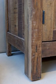 Hnedá komoda Grimaud z recyklovaného dreva s dvierkami a zásuvkami Nature – 160*46*105 cm