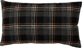 Béžovo-hnedý vankúš s motívom jeleňa a kockovaným vzorom Check Deer – 30*50*6 cm