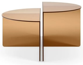 Hnedé sklenené okrúhle konferenčné stolíky v súprave 2 ks ø 80 cm Velta – MOME