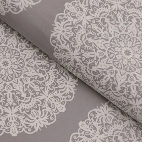 Biante Bavlnený behúň na stôl Sandra SA-547 Krémové mandaly na béžovosivom 35x160 cm