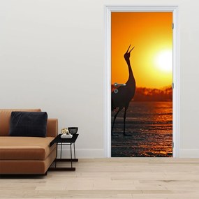 Fototapeta na dvere - Vtáky pri západe slnka (95x205cm)