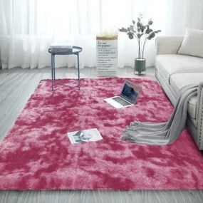 Protišmykový koberec SHAGGY ombré, červený