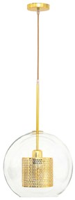 Toolight - závesná sklenená lampa APP556-1CP 30cm, zlatá, OSW-08749