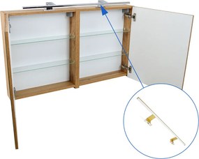 Comodo Zrkadlová skrinka Ideal OW 100 ZS LED-G s osvetlením Any LED 80 G, zlatá