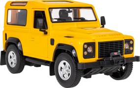 Land Rover Defender žltý RASTAR 1:14 model Auto na diaľkové ovládanie + 2,4 GHz diaľkové ovládanie + Manuálne otváranie dverí