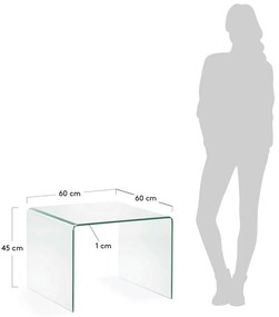 Sklenený odkladací stolík 60x60 cm Burano – Kave Home