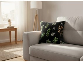 Mikroplyšová obliečka na vankúšik ZELNOIR 45x45 cm, čierny