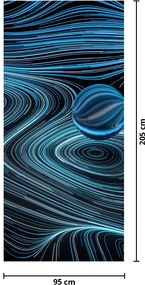Fototapeta na dvere - Modrá abstrakcia (95x205cm)