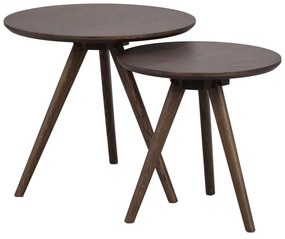 Okrúhly odkladací stolík s doskou v dubovom dekore ø 50 cm Yumi – Rowico