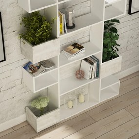 Knihovna Houseland Niho bílá/starobylá bílá