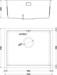 Mexen Trixo, 1-komorový nerezový drez 540 x 440 mm, brúsená zlatá, 6414541000-55
