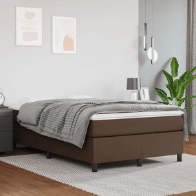 Rám na boxspring posteľ, hnedý 120x200 cm, umelá koža 3121038