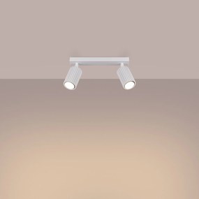 Bodové svietidlo Karbon, 2x biele kovové tienidlo, (možnosť polohovania)