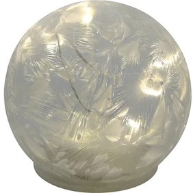 Dekorácia Lafiora svetelná guľa sklenená s LED osvetlením Ø10 cm