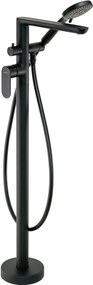 Deante Alpinia, voľnestojaca vaňová batéria so sprchovou súpravou, čierna matná, BGA_N17M