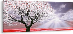 Červený obraz stromu (120x50 cm)
