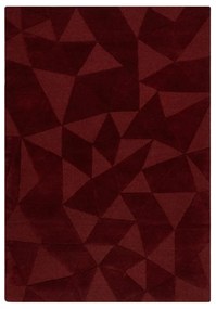 Vínovočervený ručne tkaný vlnený koberec 160x230 cm Shard Red – Flair Rugs