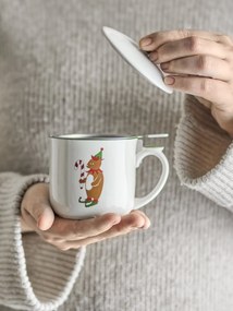 Bloomingville Kameninový hrnček Valentin Green se sítkem a pokličkou 300 ml