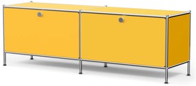 Kovová nízka skrinka »CN3« s výklopnými priehradkami, žltá