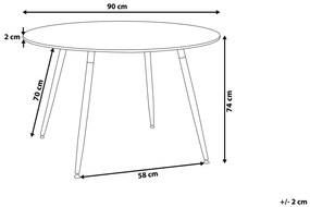 Okrúhly jedálenský stôl ⌀ 90 cm čierna/svetlé drevo BOVIO Beliani