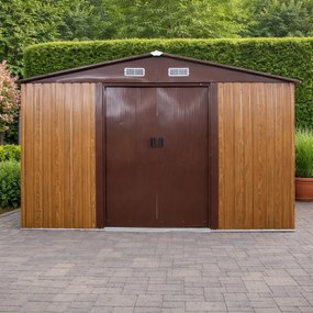 Záhradný domček BestBerg BBSH-1113W / 13,3 m² / 342,5 x 389 x 202 cm / dekor dreva/hnedá