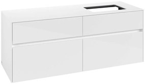 VILLEROY &amp; BOCH Collaro závesná skrinka pod umývadlo na dosku (umývadlo vpravo), 4 zásuvky, 1400 x 500 x 548 mm, Glossy White, C11800DH