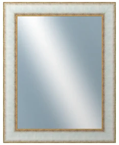 DANTIK - Zrkadlo v rámu, rozmer s rámom 40x50 cm z lišty DOPRODEJMETAL bielozlatá (3023)