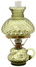 Floriánova huť Petrolejová lampa ANNA 33 cm lesná zelená káro FL0044