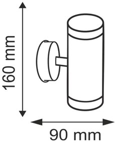 Vonkajšie nástenné svietidlo OLIMP 1 2xGU10/35W nerez
